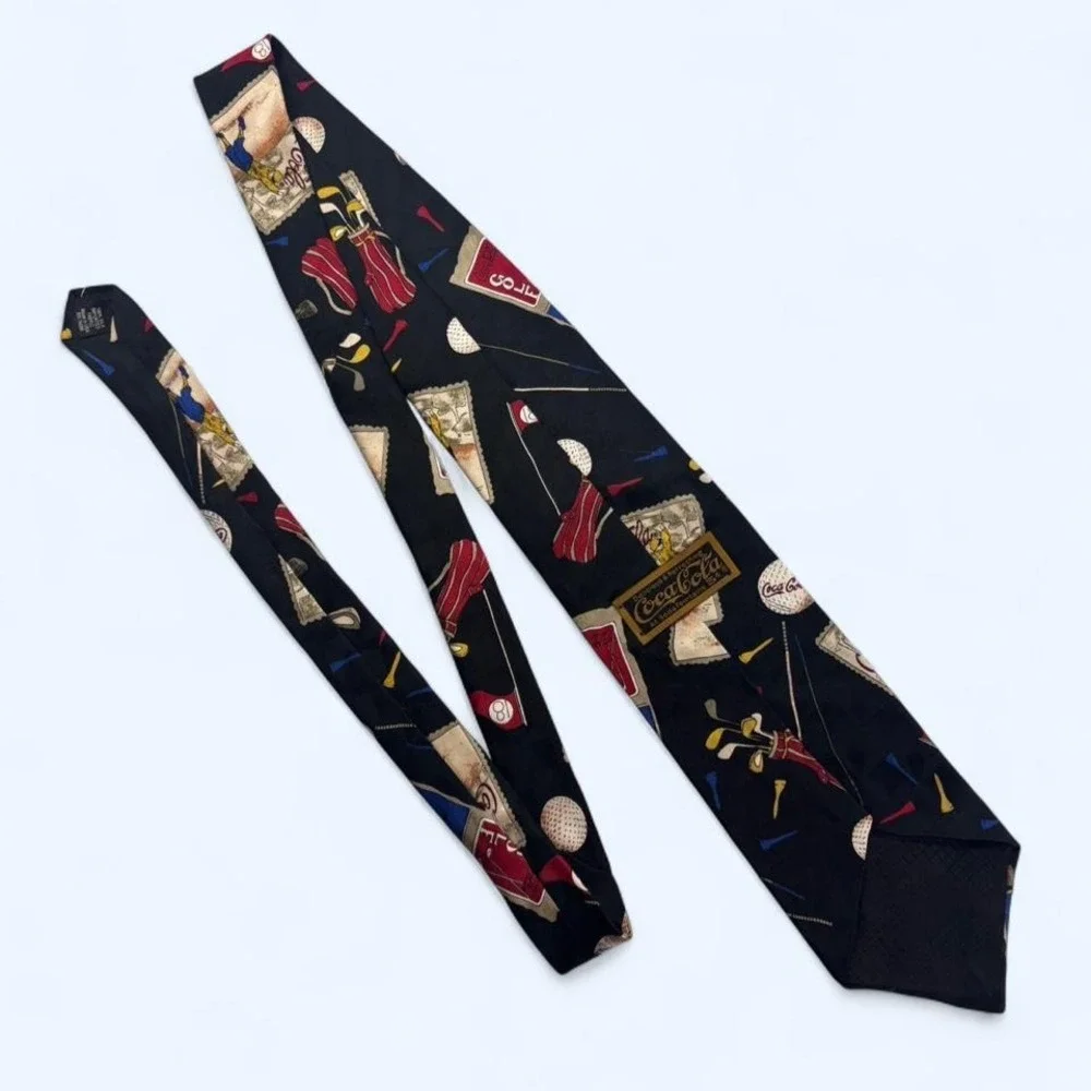 Vtg‎ Silk Coca Cola Golf Tie made in USA